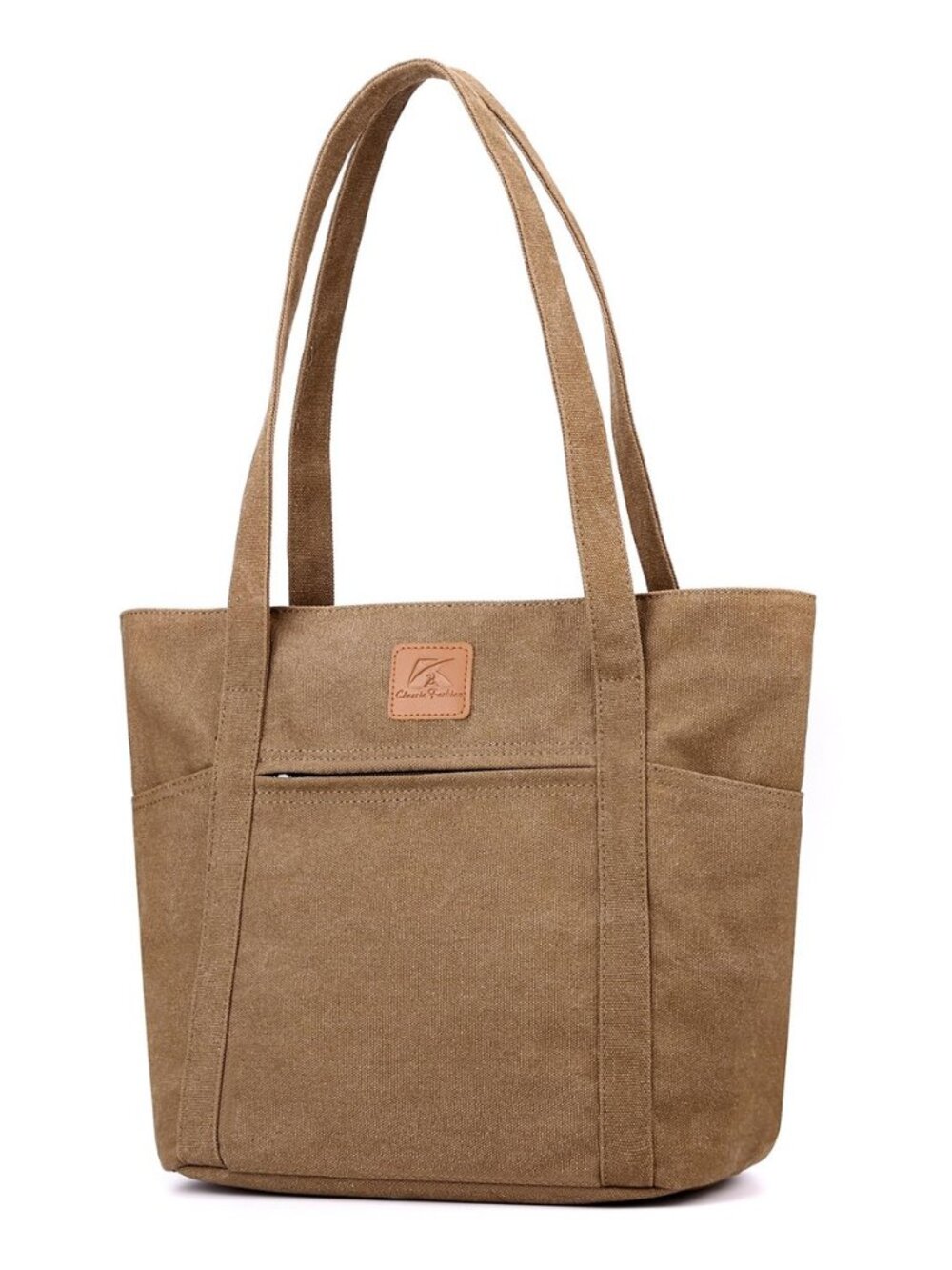 Light Canvas Shoulder Bag for Women Retro Bucket Tote